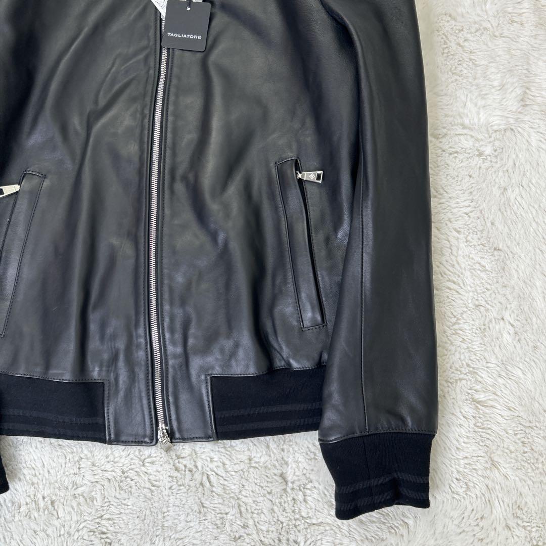 未使用TAGLIATORE タリアトーレ /定価18万 羊革 48 M〜L黒
