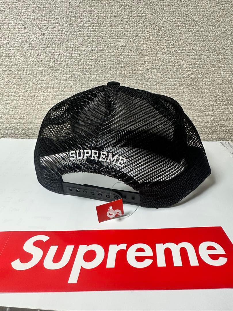SUPREME ブラック メッシュキャップ