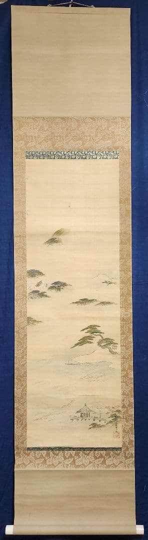 【近江八景図 双幅】狩野友甫宴信 1009 滋賀 掛け軸 肉筆 江戸狩野