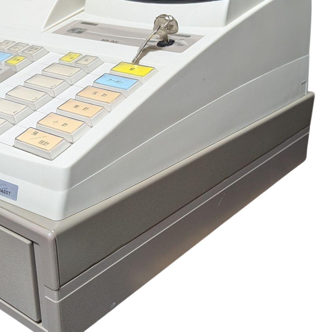 美品 TEC MA-301 レジ 白 通電確認