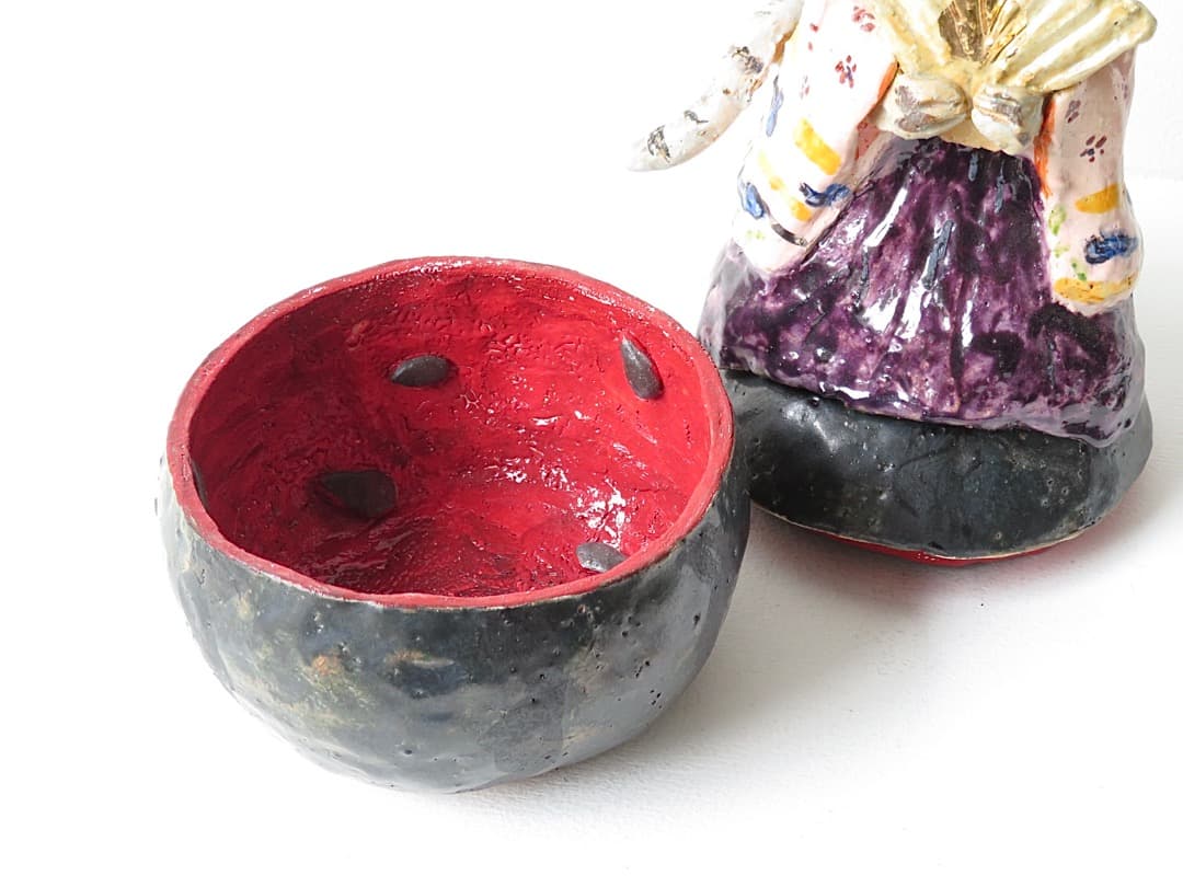 【価格変更】希少作★堤展子　ふたもの『干支ねずみ』