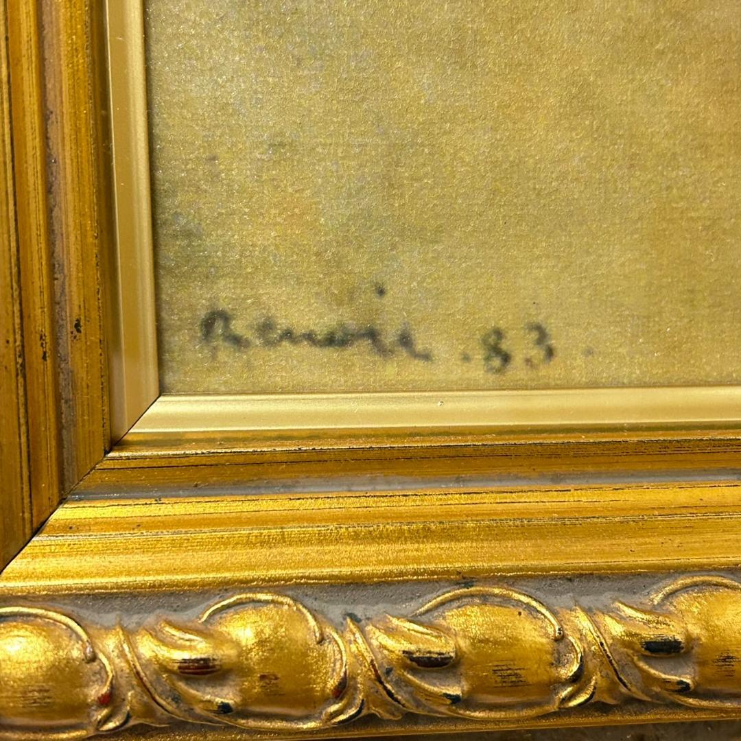 ルノワール 「田舎のダンス」複製画 シルクスクリーン　特大額付き