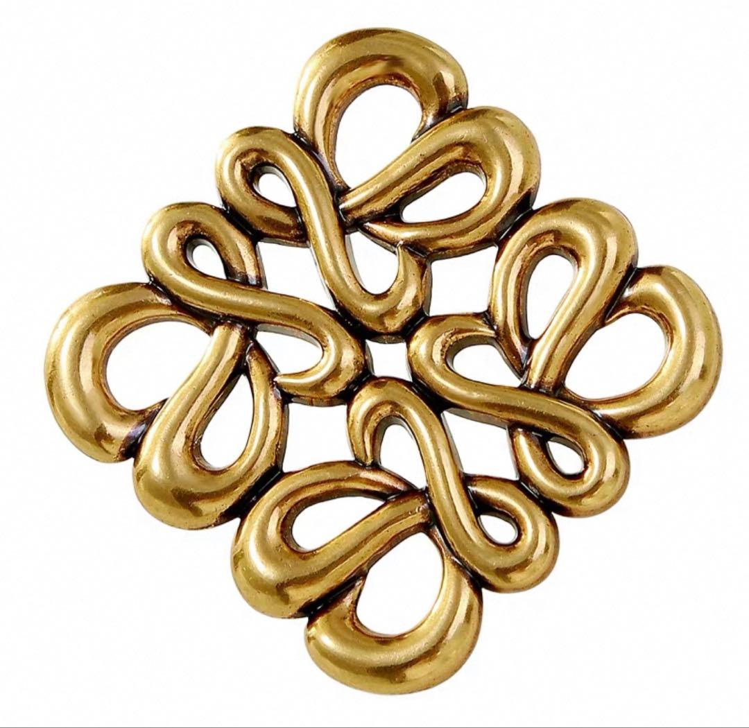 ロエベ、ゴールド、ブローチ、