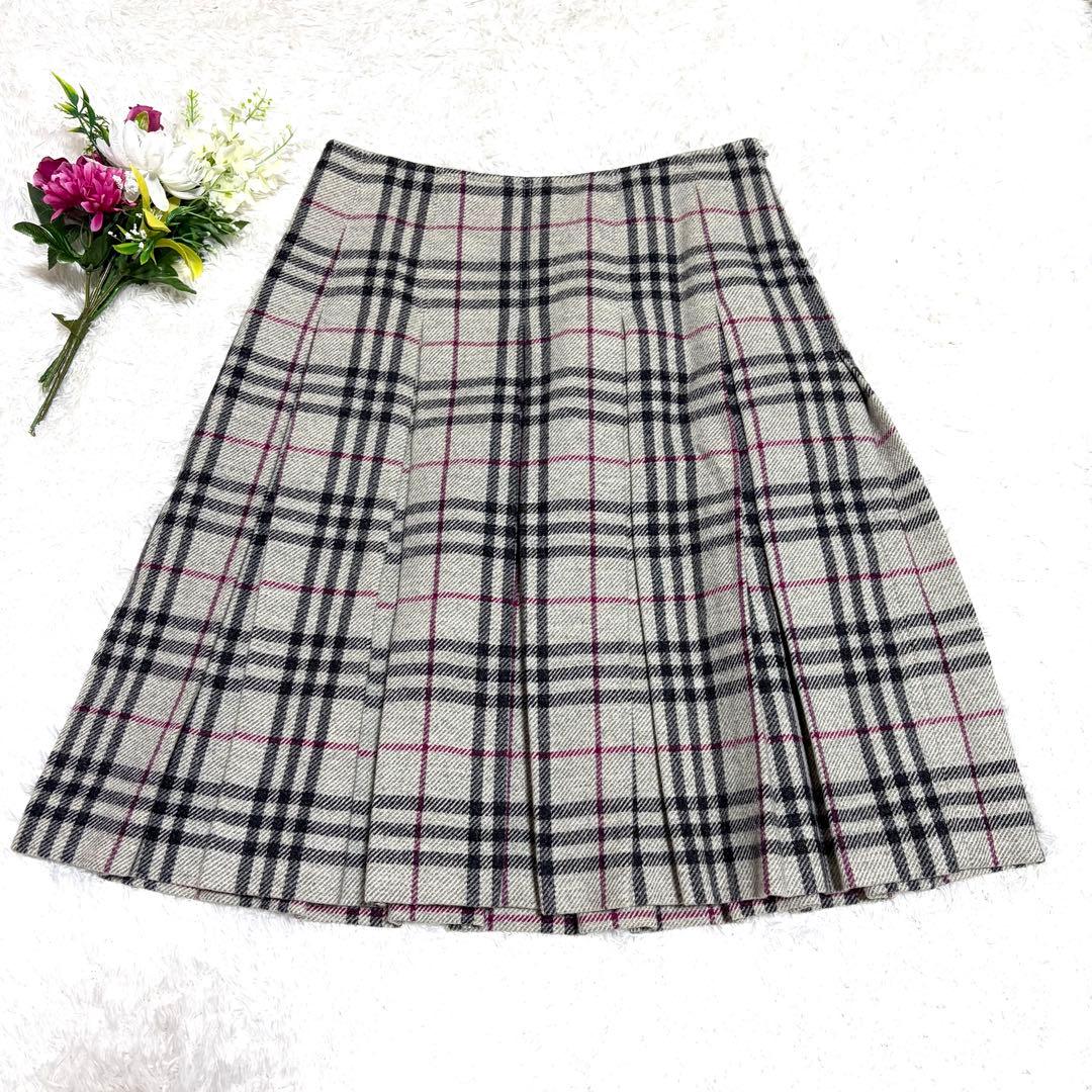 ✨美品✨ バーバリーロンドン プリーツスカート ノバチェック メガチェック 38
