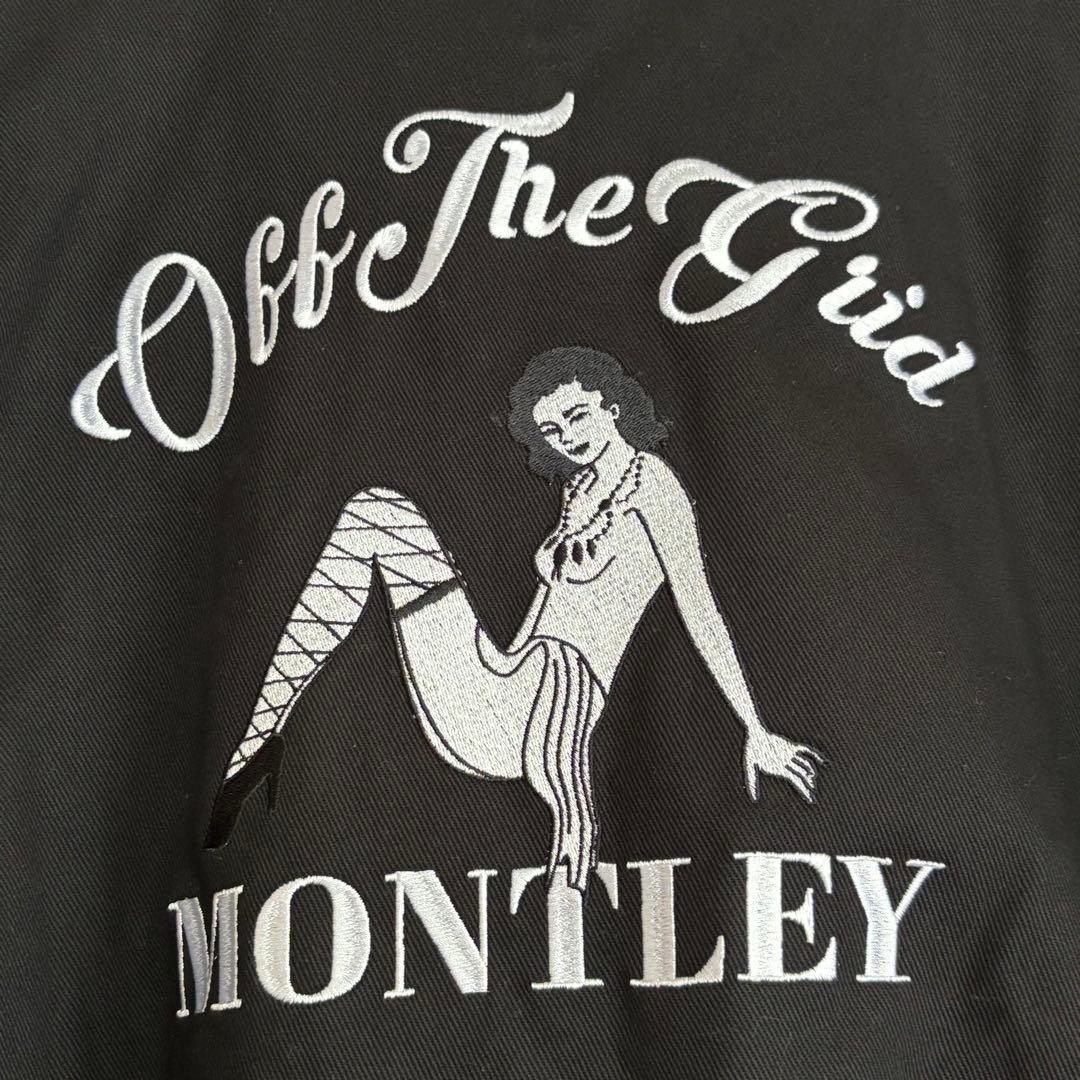 【美品】 Montley コットン ジップジャケット ブラック XL 刺繍