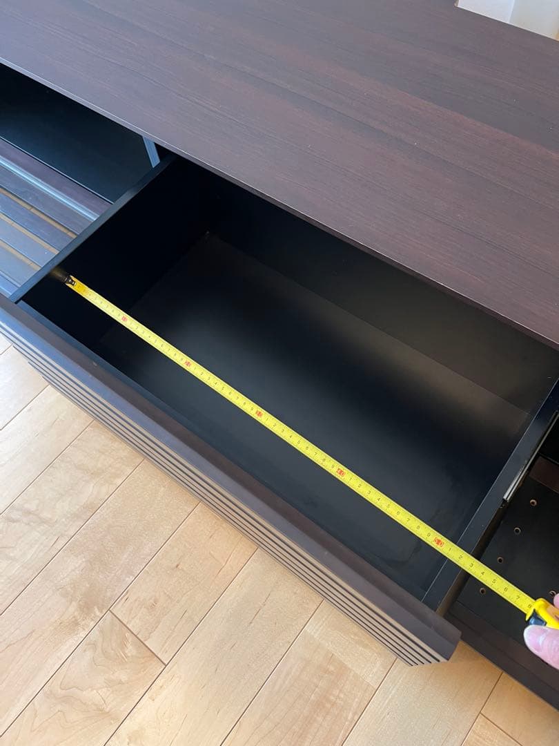 【中古品】ダークブラウン テレビ台 引き出し付き