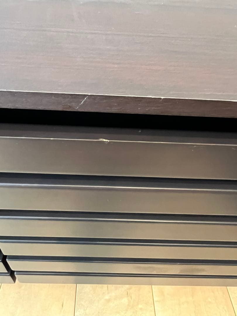 【中古品】ダークブラウン テレビ台 引き出し付き