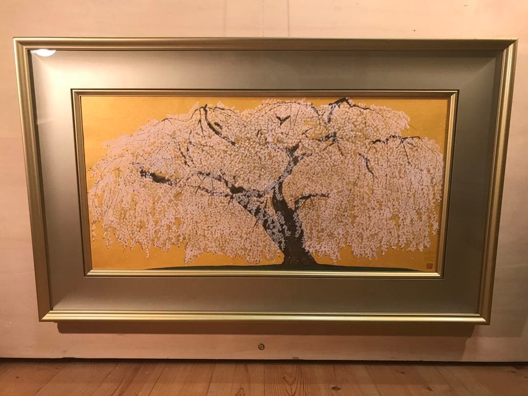 TUSAさま専用 中島千波「久遠寺の瀧櫻」木版画直筆サイン・作品証明シール有り