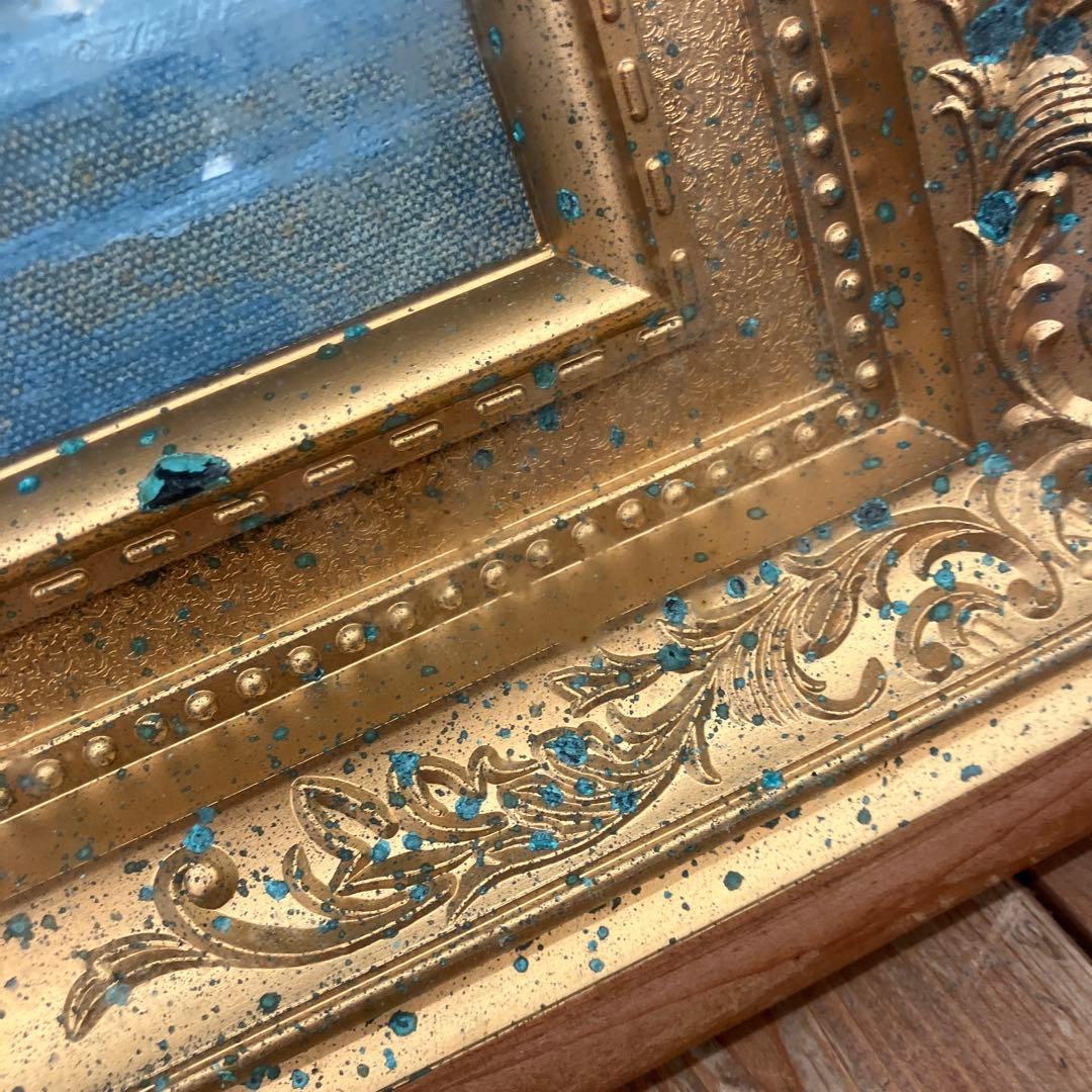 アンティーク 風景画 自然画 湖 滝 森林 油彩画 油絵 アート 絵画 美術