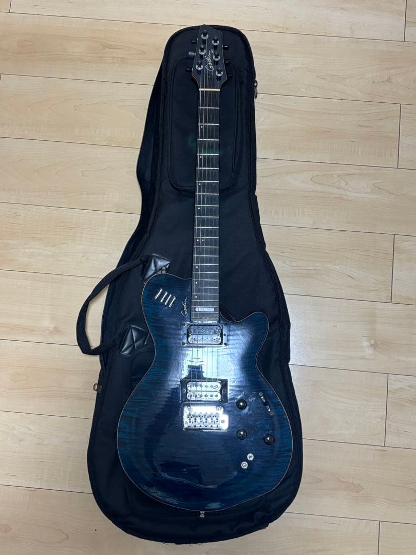 Godin LGXT エレキギター ブルー ギグバッグ付き ピエゾ出音不良あり。