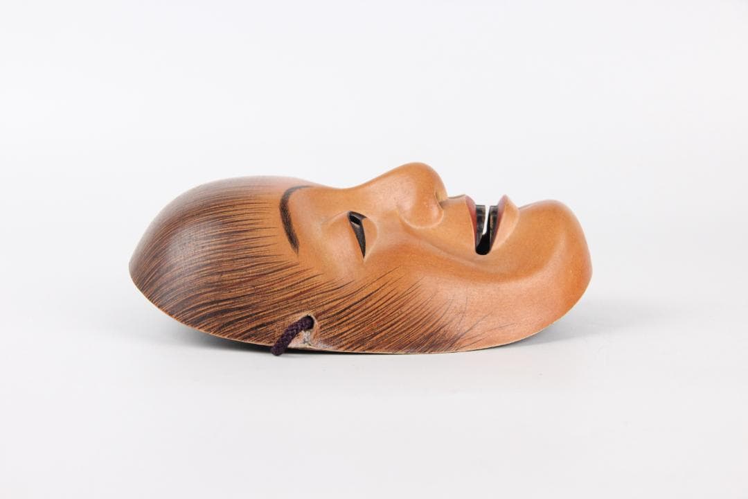 能面 猩々 能面袋付き 美品　美男　児嶋草　銘　あり EL11-10