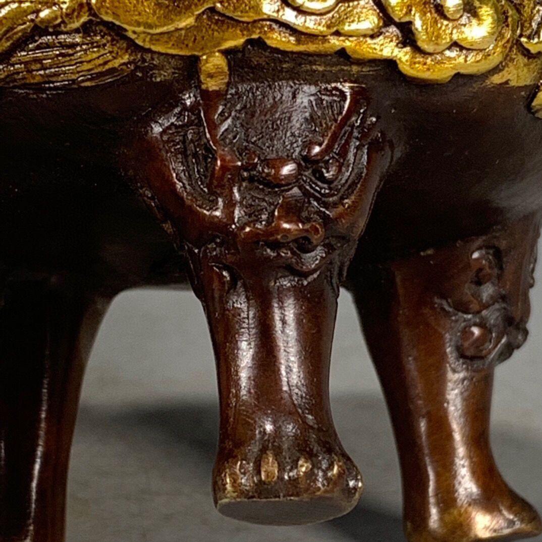 銅器 香炉 瑞獣三足九龍鼎薫香炉 風水 開運 工芸品 美術品 置物