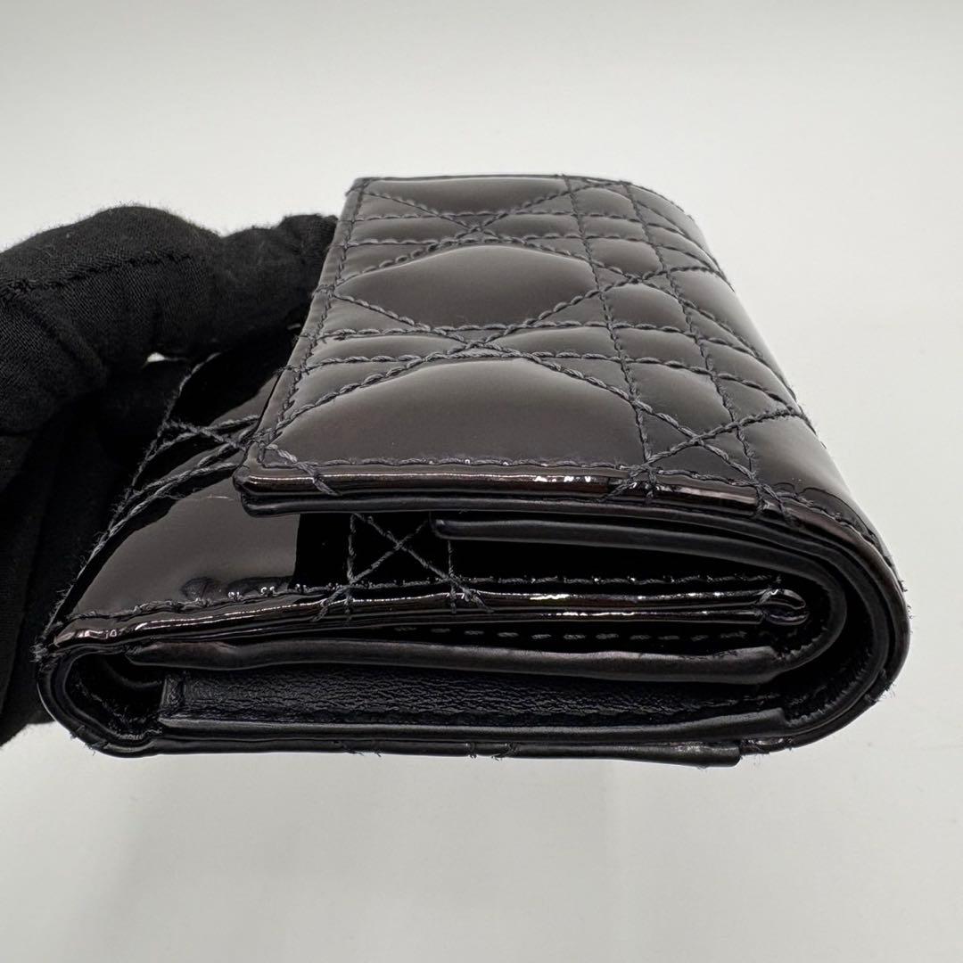 DIOR☆レディ ディオール☆エナメル☆ロータスウォレット☆カナージュ☆財布