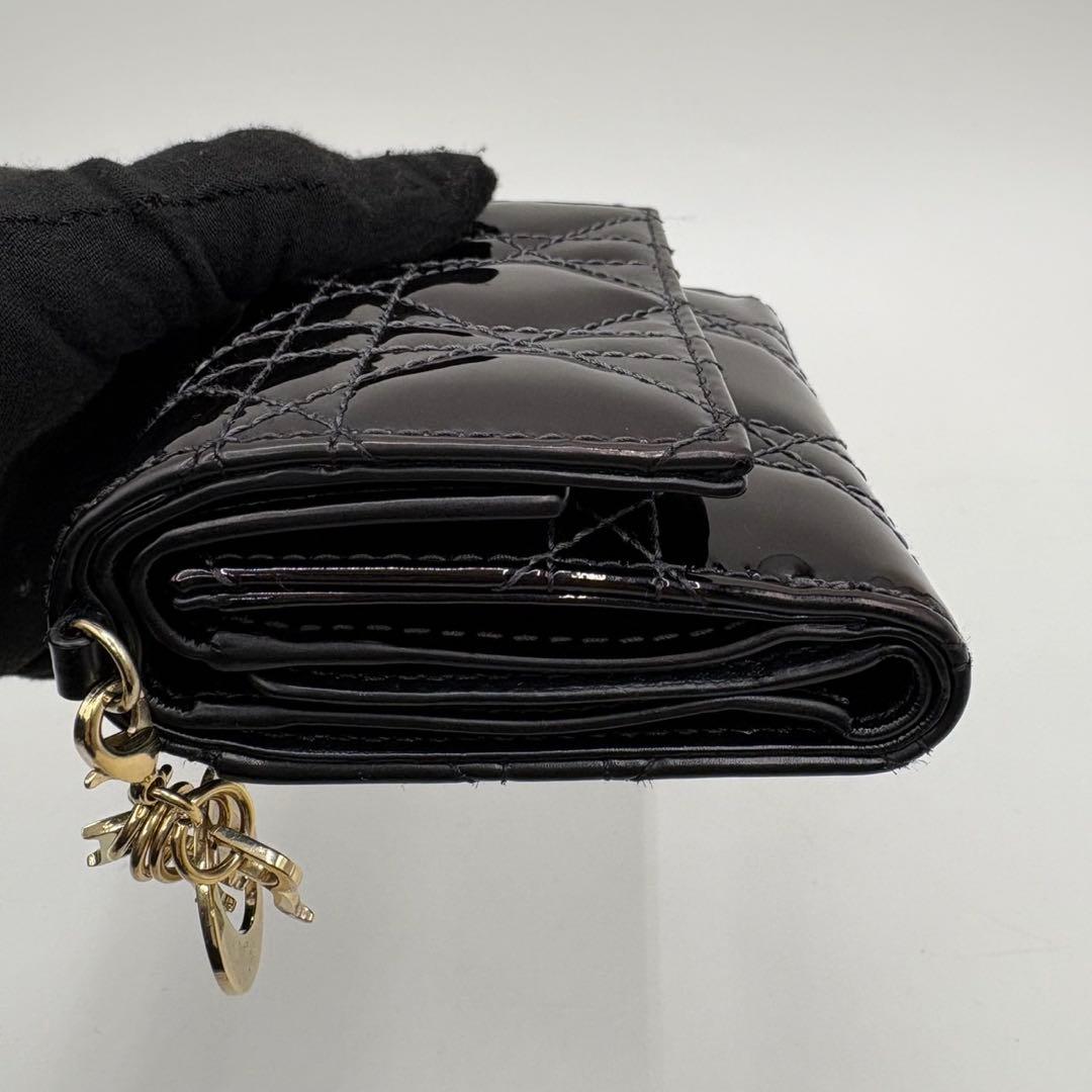 DIOR☆レディ ディオール☆エナメル☆ロータスウォレット☆カナージュ☆財布