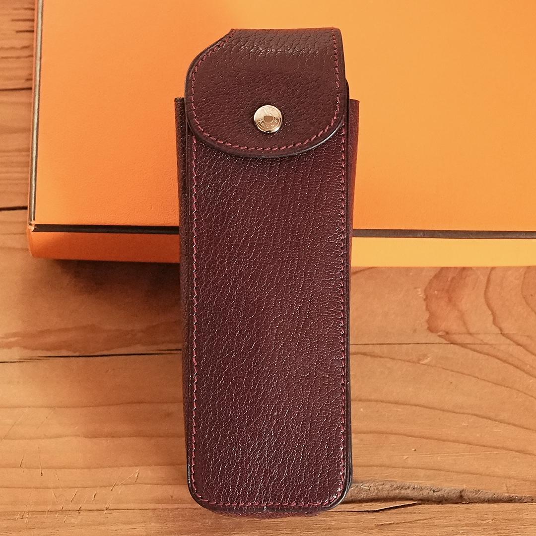 HERMES エルメス ペンケース ペンポーチ　マルチケース ブラウン　筆入