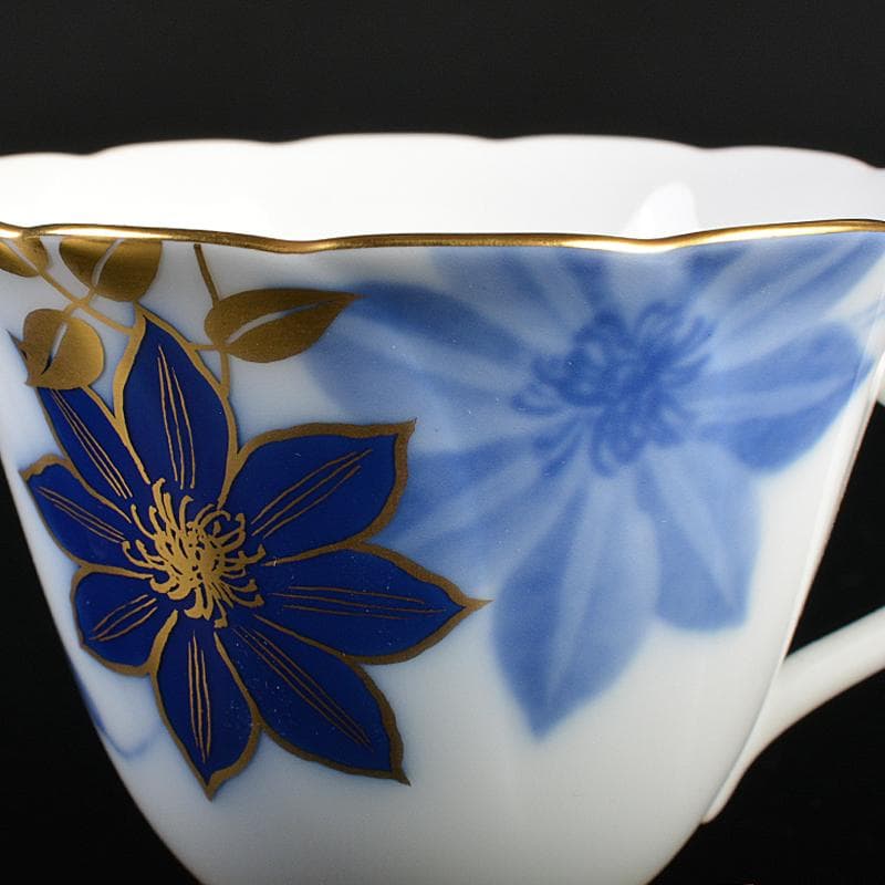 大倉陶園　染付金彩　コーヒーカップ＆ソーサー　2種2客　V　R7186