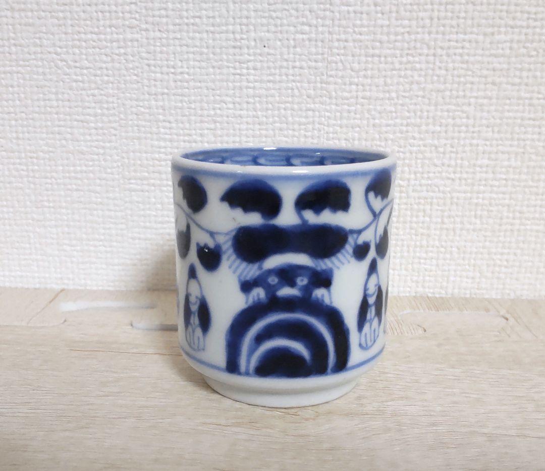 古伊万里　染付人物・獅子覗