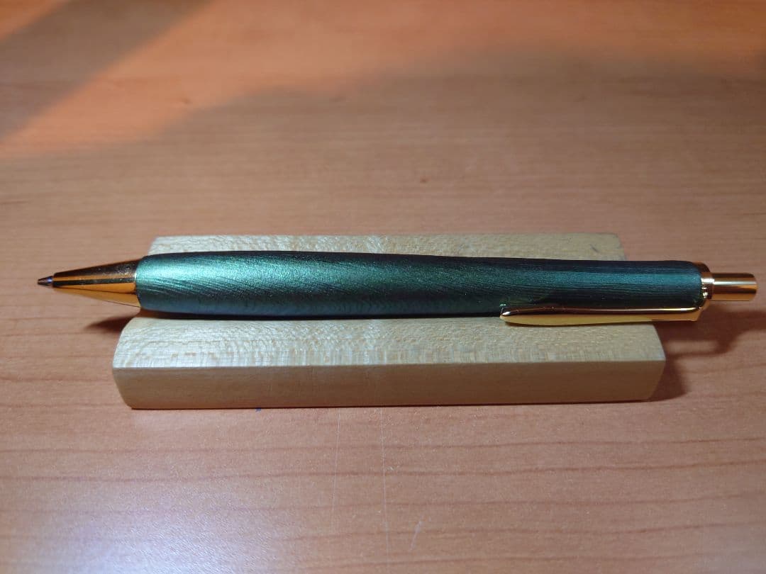 木軸ペン工房　金杢犀　シャープペンシル　細軸　漆塗り