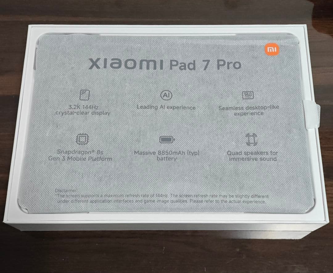 Xiaomi Pad 7 Pro RAM：12GB ROM：512GB 国内版