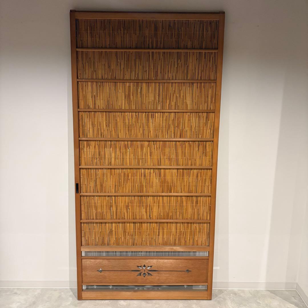 古い建具 1枚 簾戸 すど 葦戸よしど 夏障子 御簾戸　1/2