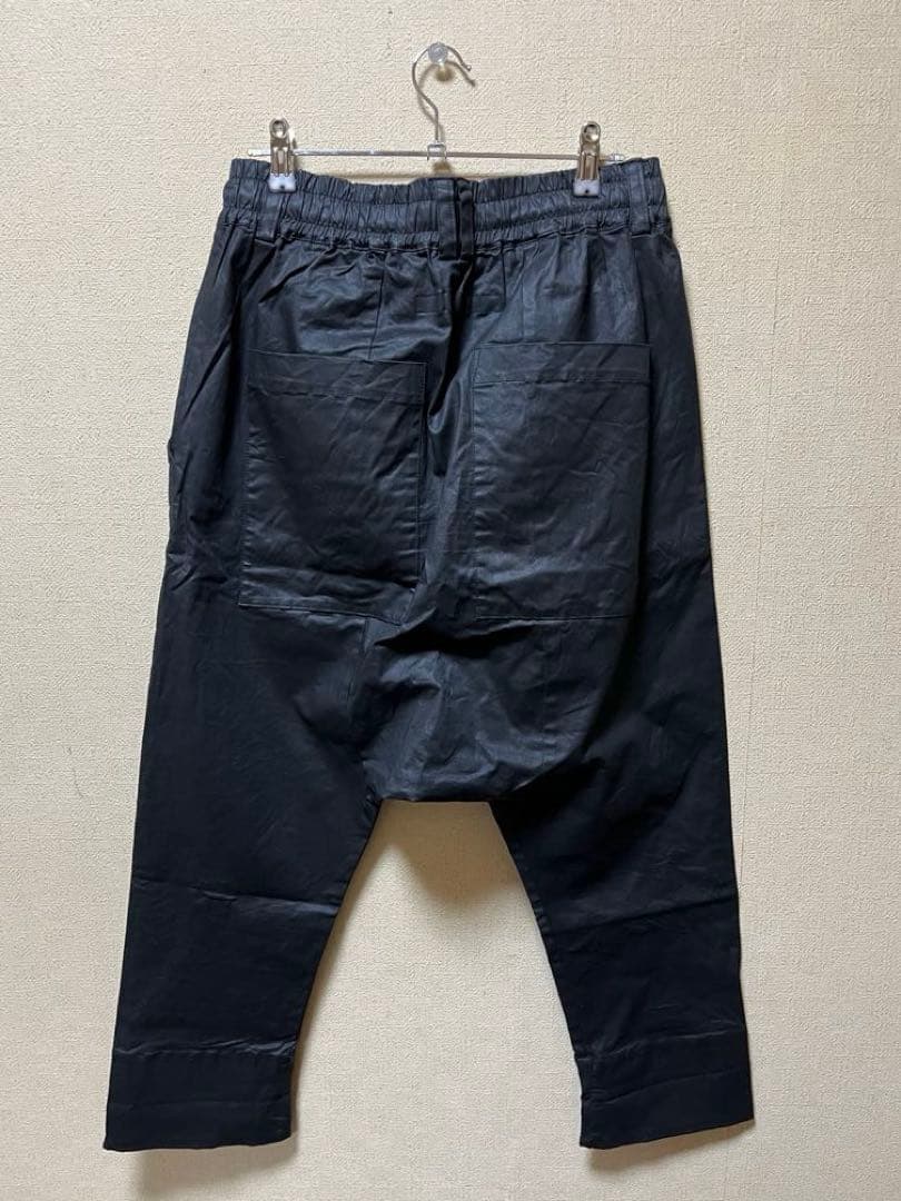 A.F ARTEFACT/サルエルクロップドパンツ/コーティング/黒ブラック2