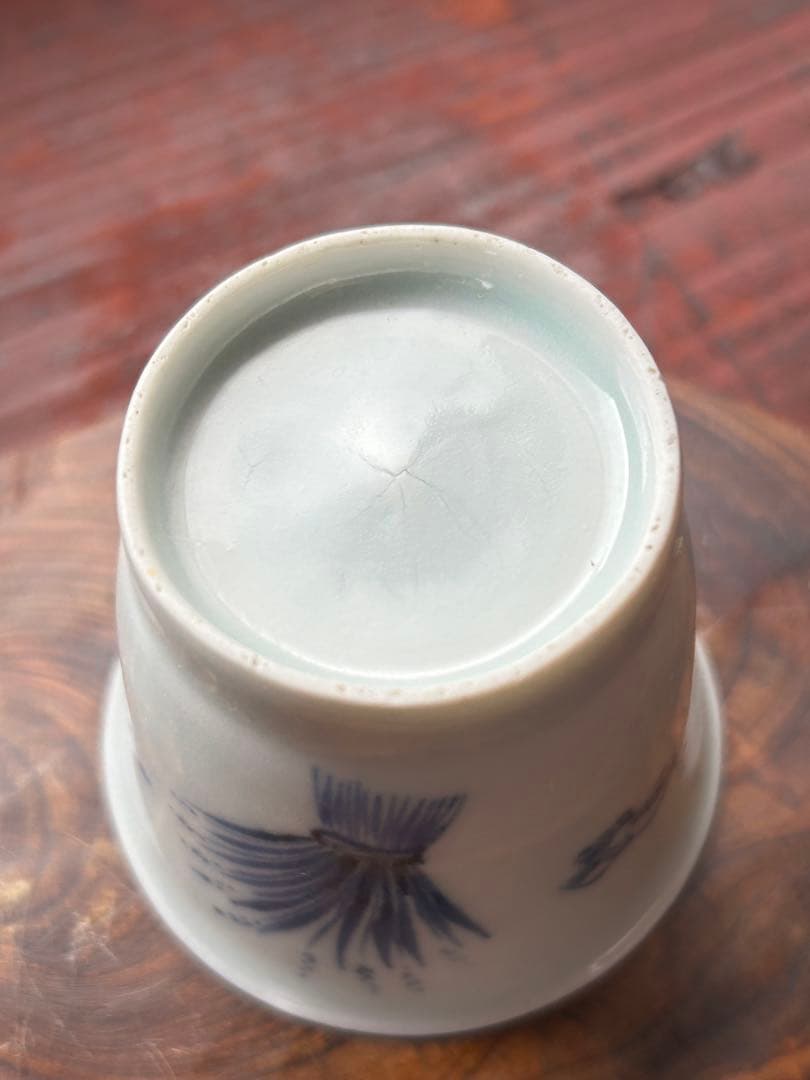 ✨【古伊万里】⭐️蕎麦猪口　稲穂に鳥文　骨董　時代物　湯呑み　江戸期