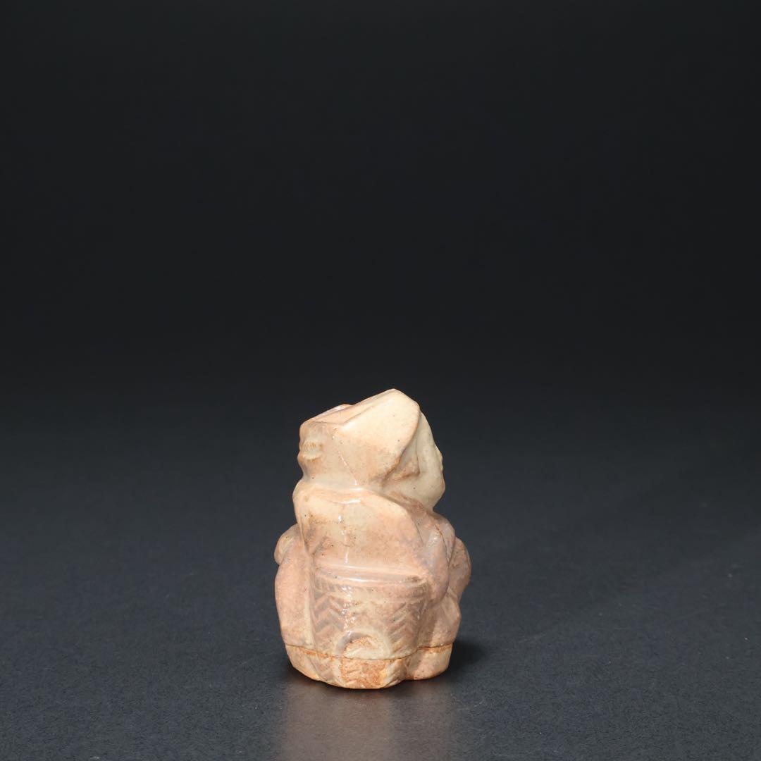 香合　茶摘み人形　七十四代朝日豊斎　共箱　早乙女　炉用　R1421お3