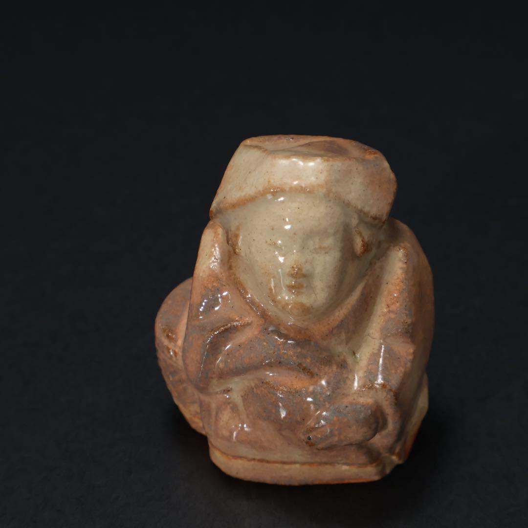 香合　茶摘み人形　七十四代朝日豊斎　共箱　早乙女　炉用　R1421お3