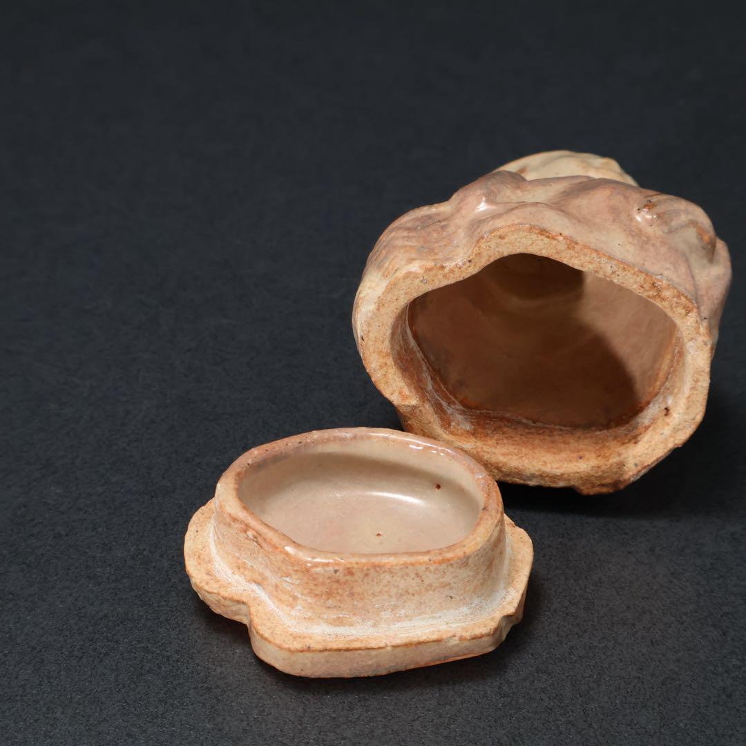 香合　茶摘み人形　七十四代朝日豊斎　共箱　早乙女　炉用　R1421お3