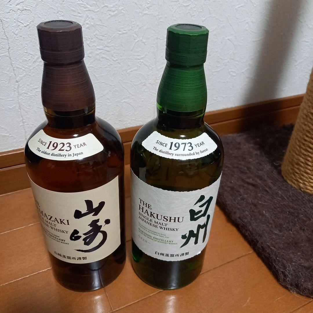 サントリー 山崎 シングルモルト ウイスキー 43度 700ml　白州２本セット