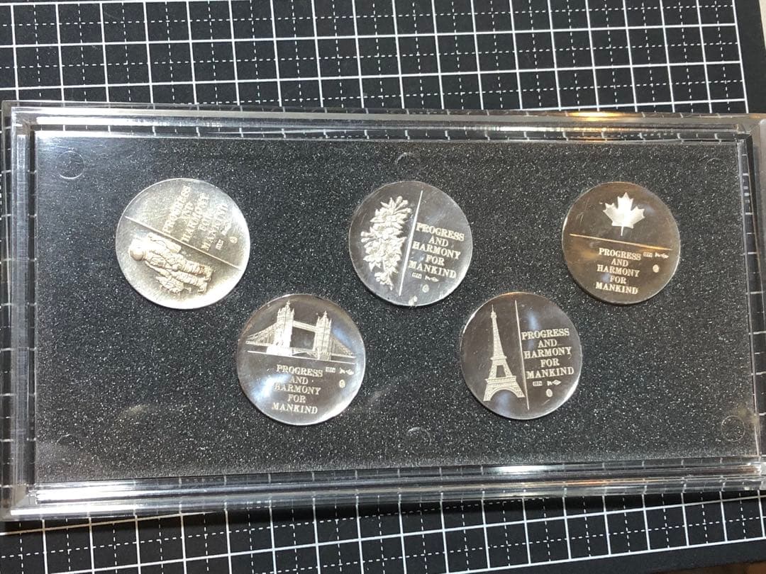 4273【日本・銀貨】1000純銀　銀貨　銀製メダル　5枚セット　値下げ不可