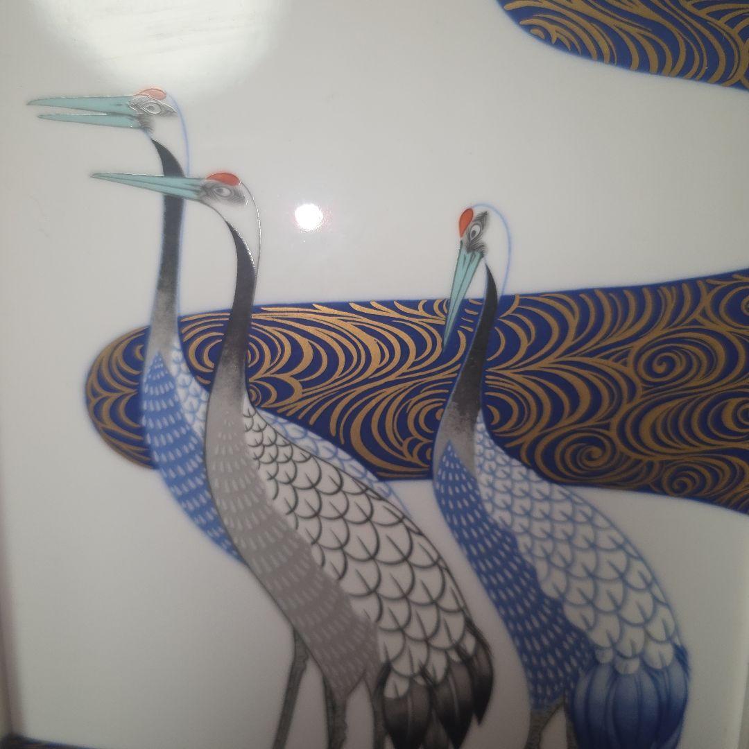 【香蘭社】陶額・光琳鶴・群鶴図