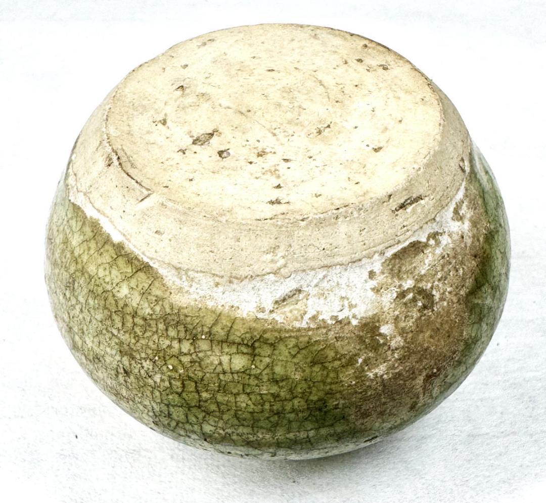 宋時代 緑釉壷 緑釉壷 伝世品焼物 ウブ品 茶道具 中国古玩 美術WWTT076