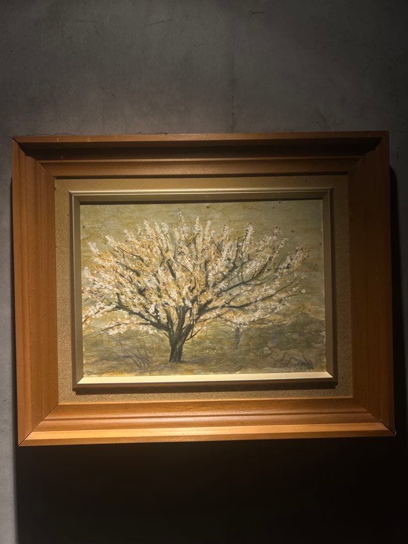 他の方発送×平山嵩　【梅花】　肉筆　油彩画　サインあり