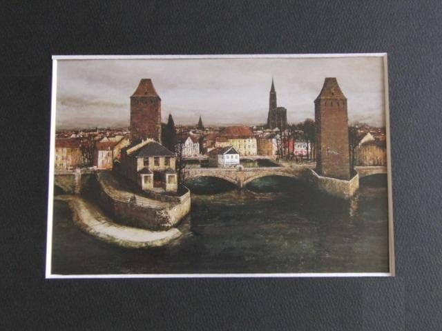 武本春根、【或る日のストラスブルグ】、希少な額装用画集より