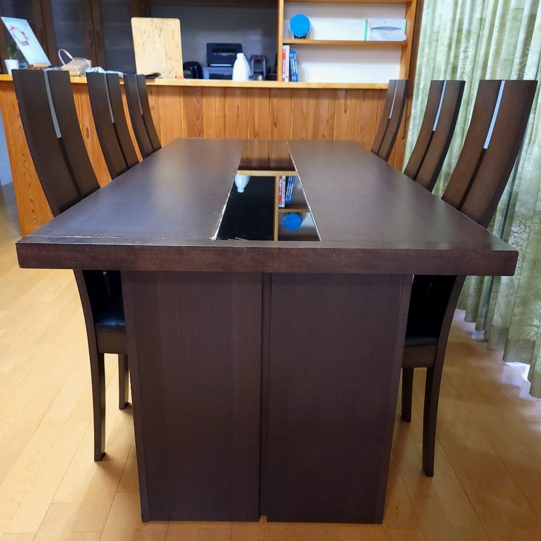 定価:300,000円 椅子6脚セット 180cmテーブル 大川家具