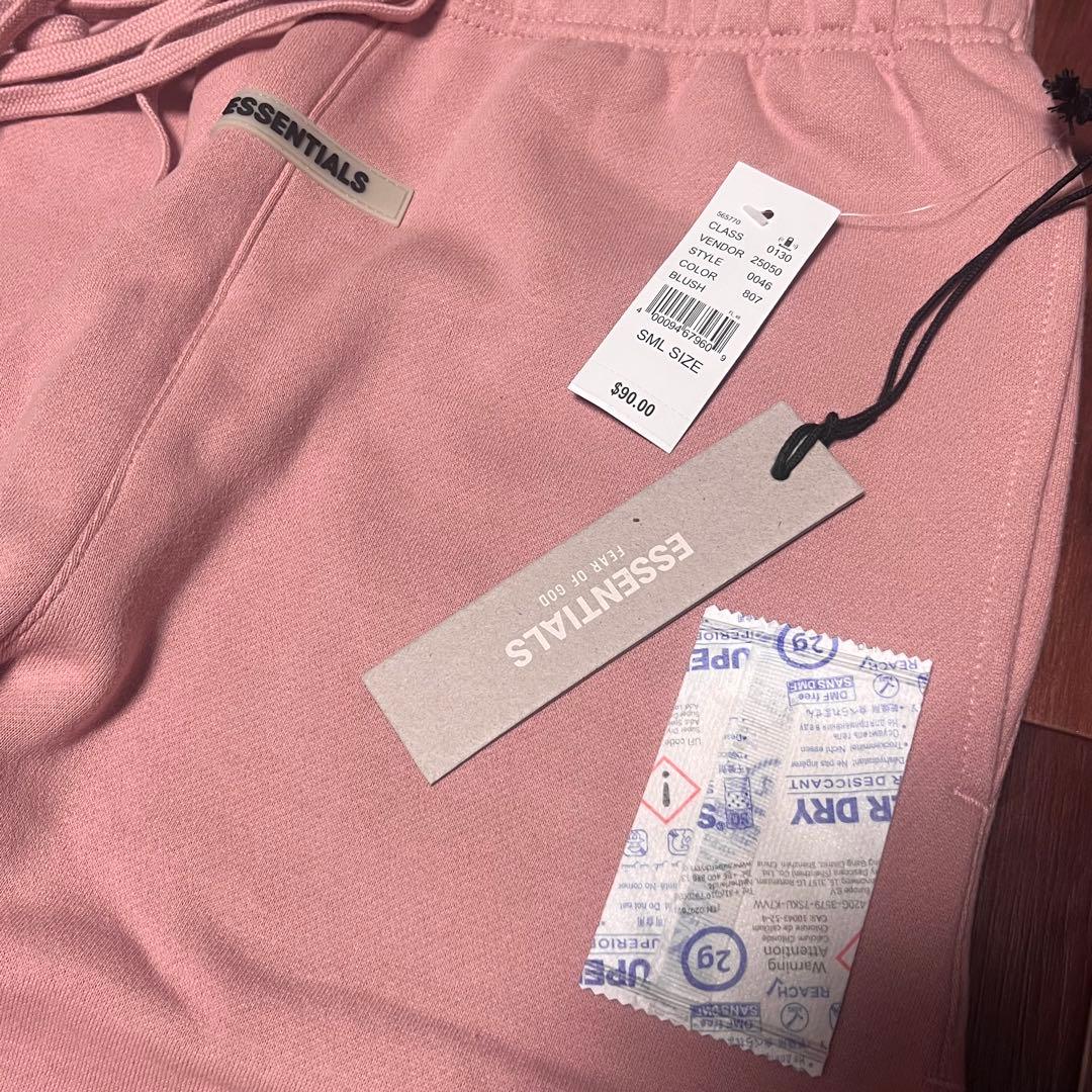 fog essentials スウェットパンツ反射フォント　ピンク裏起毛