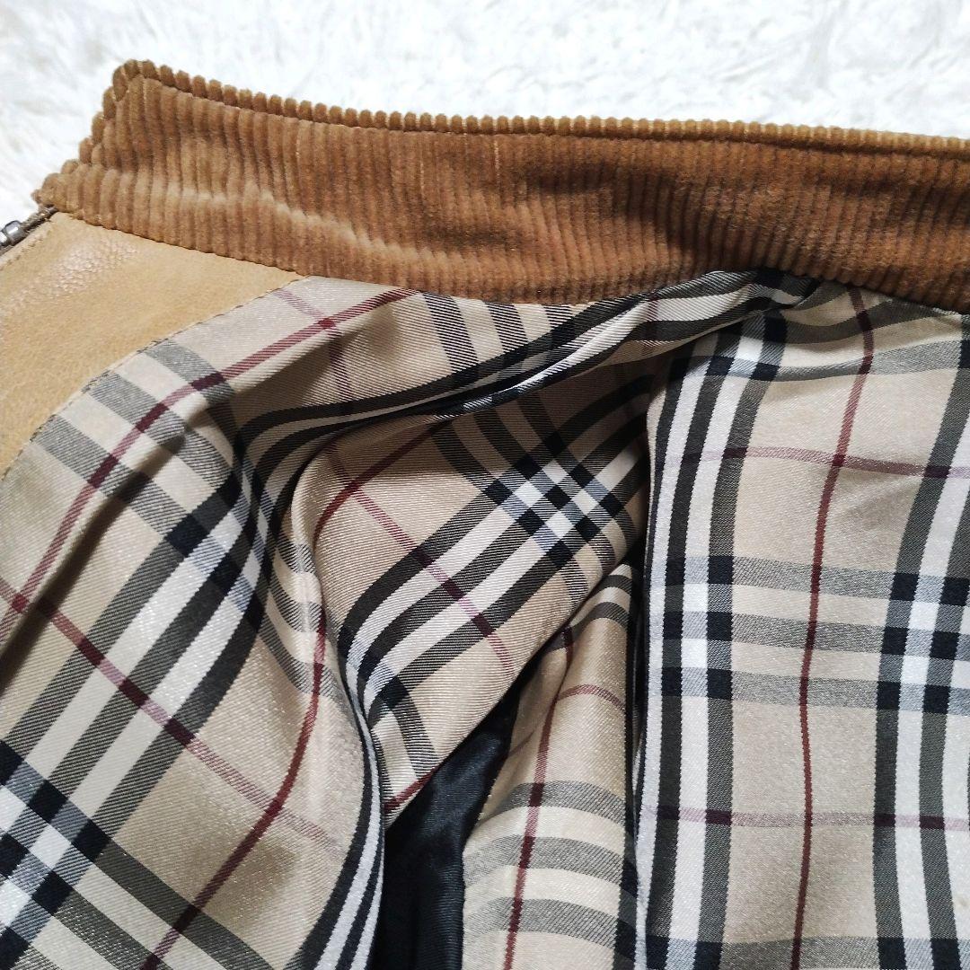 バーバリーブラックレーベル レザージャケット ラムレザーノバチェック