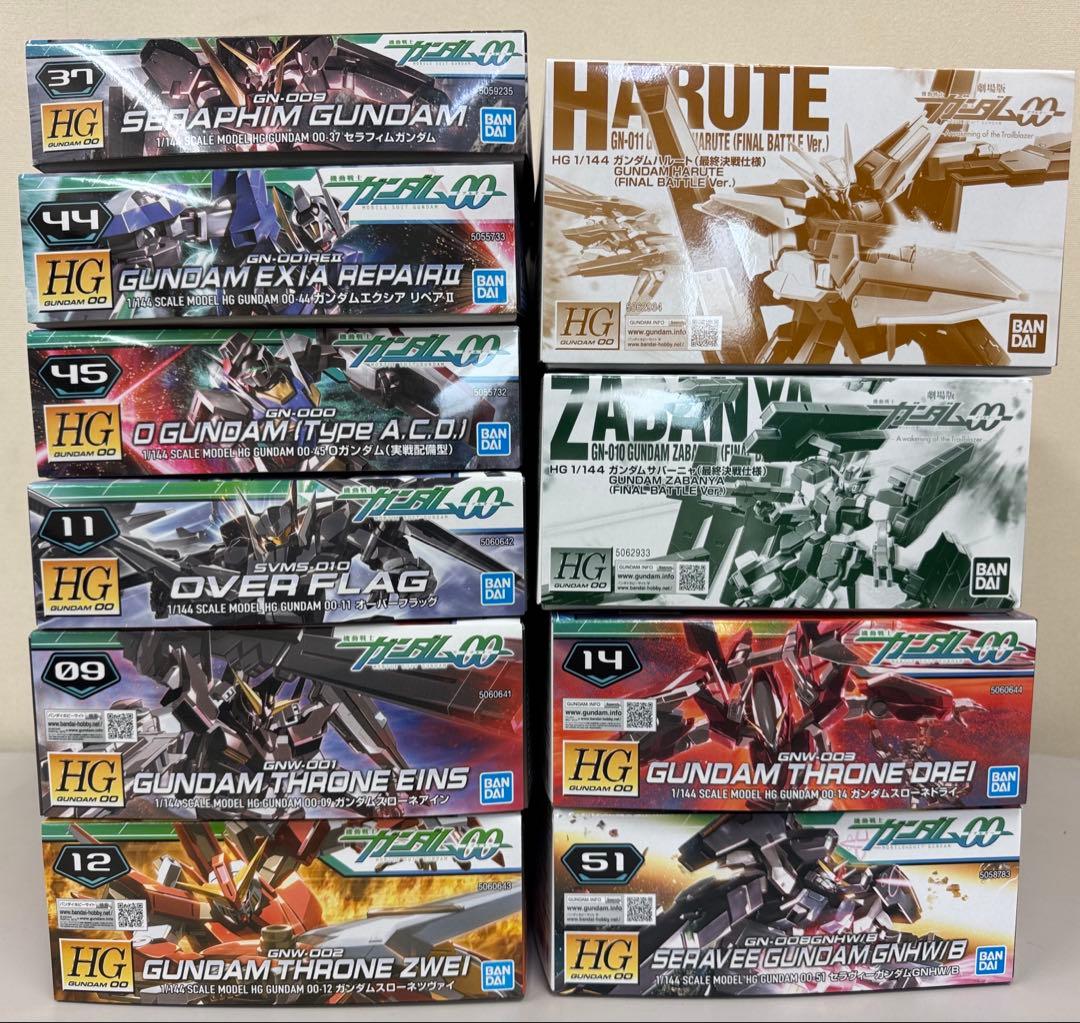 10個　未組立。ダブルオーまとめ売り　ハルート、オーバーブラッグ、セラフィム等