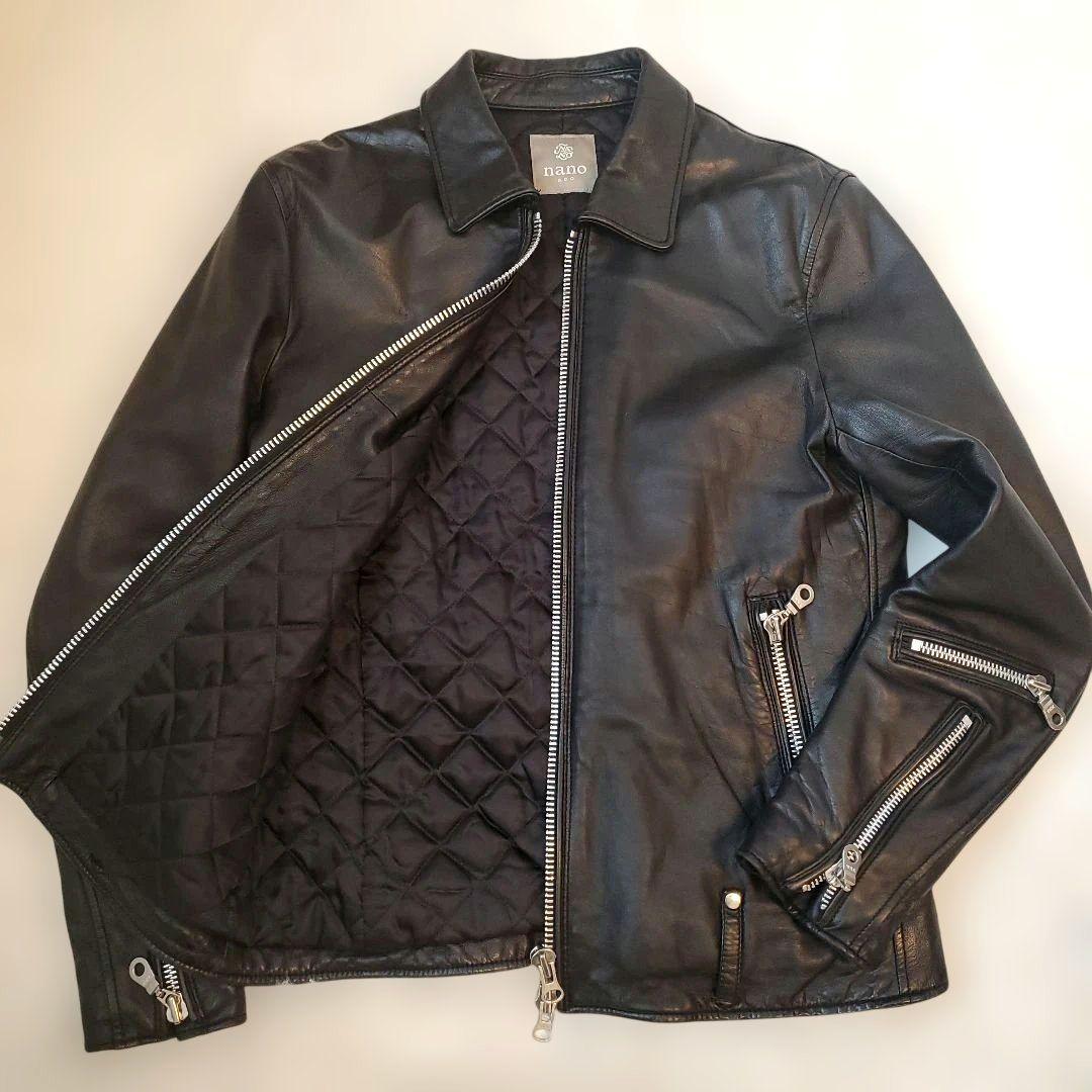 ⭐極美品⭐nano・universe ラムレザー 中綿 シングル ライダース