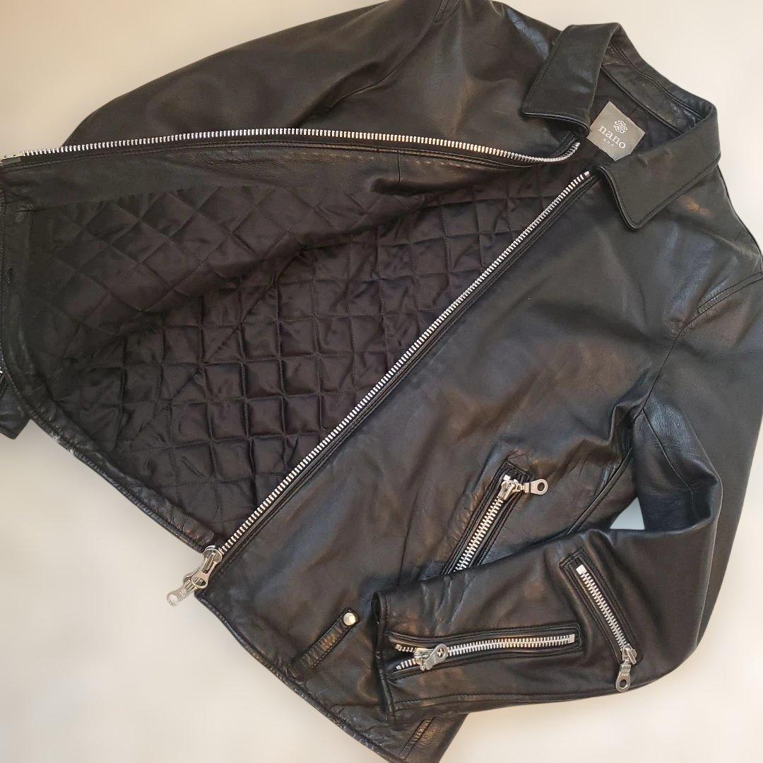 ⭐極美品⭐nano・universe ラムレザー 中綿 シングル ライダース