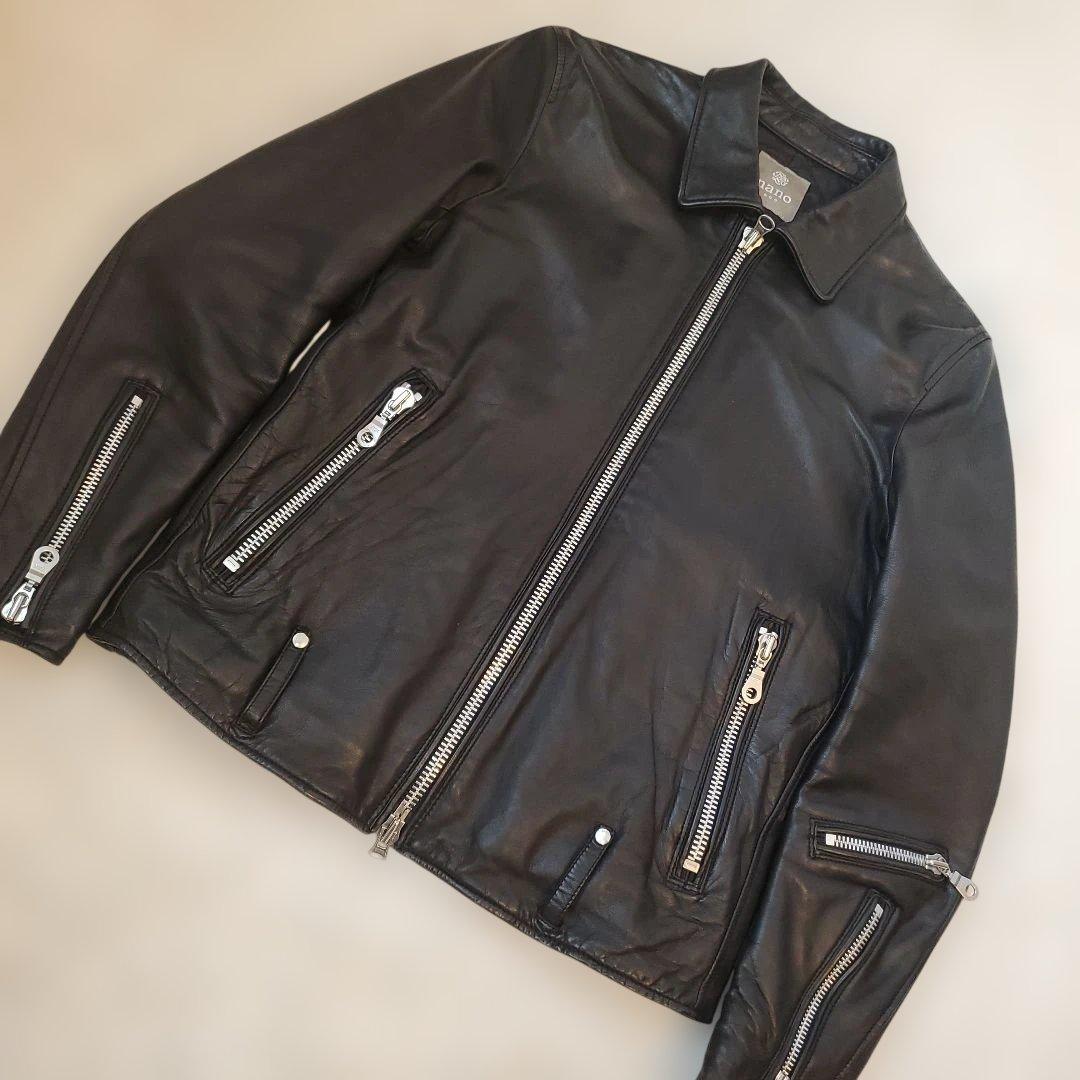 ⭐極美品⭐nano・universe ラムレザー 中綿 シングル ライダース