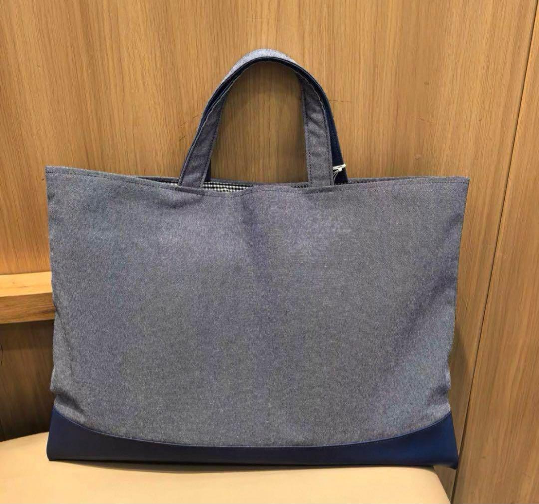 【*。·・新品未使用】ファミリア デニムバッグ　ネイビー