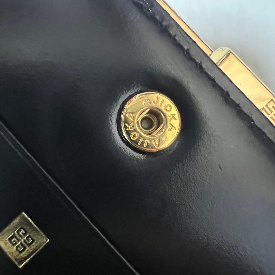 レア品　ジバンシー GIVENCHY ヴィンテージ　折り財布　総柄　ガマ口　黒