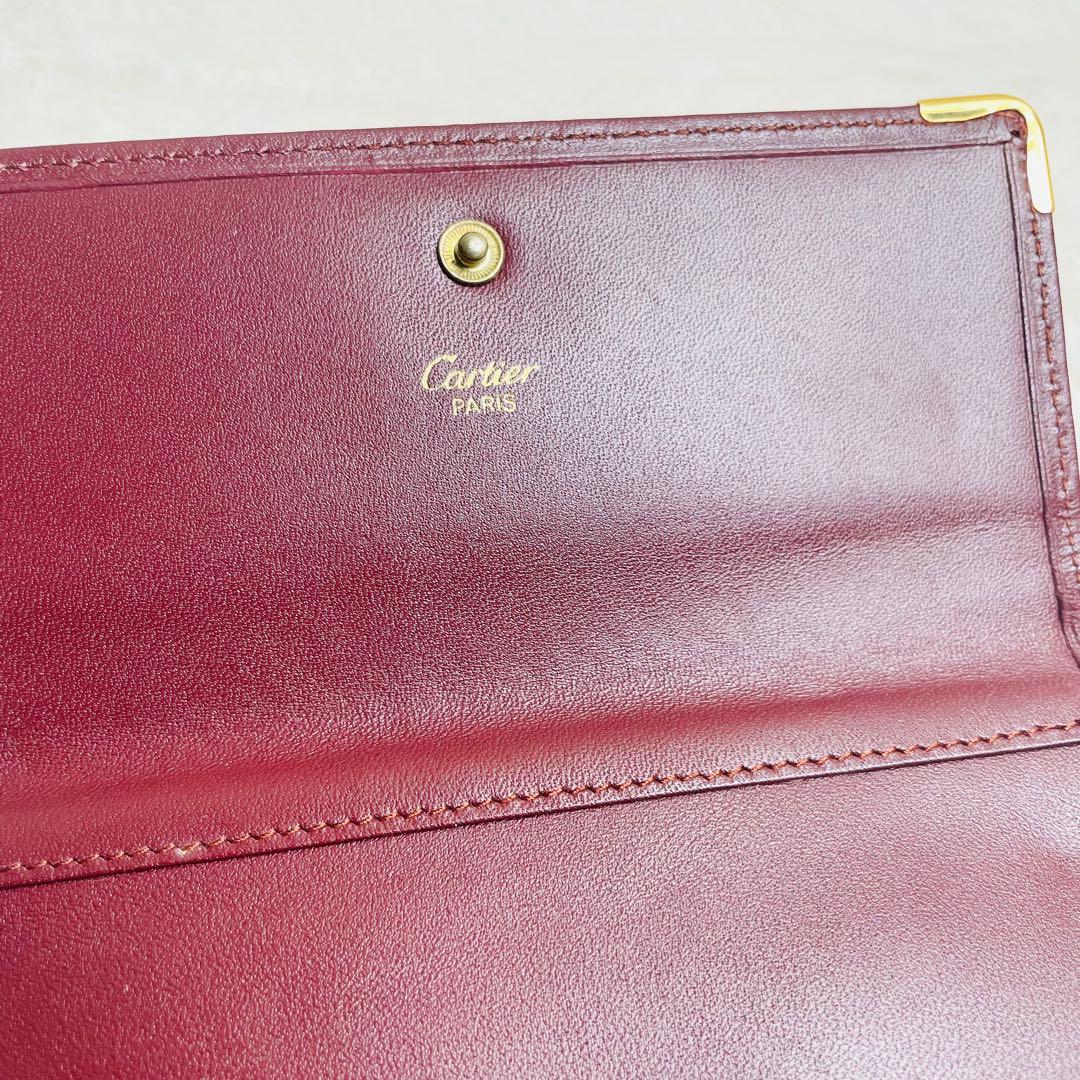 未使用級正規品Cartier カルティエ がま口 マストライン 三つ折り 希少