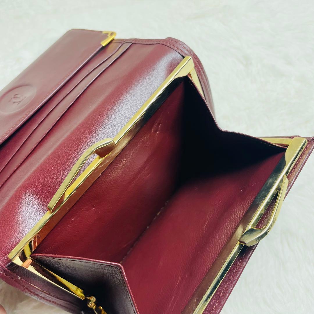 未使用級正規品Cartier カルティエ がま口 マストライン 三つ折り 希少