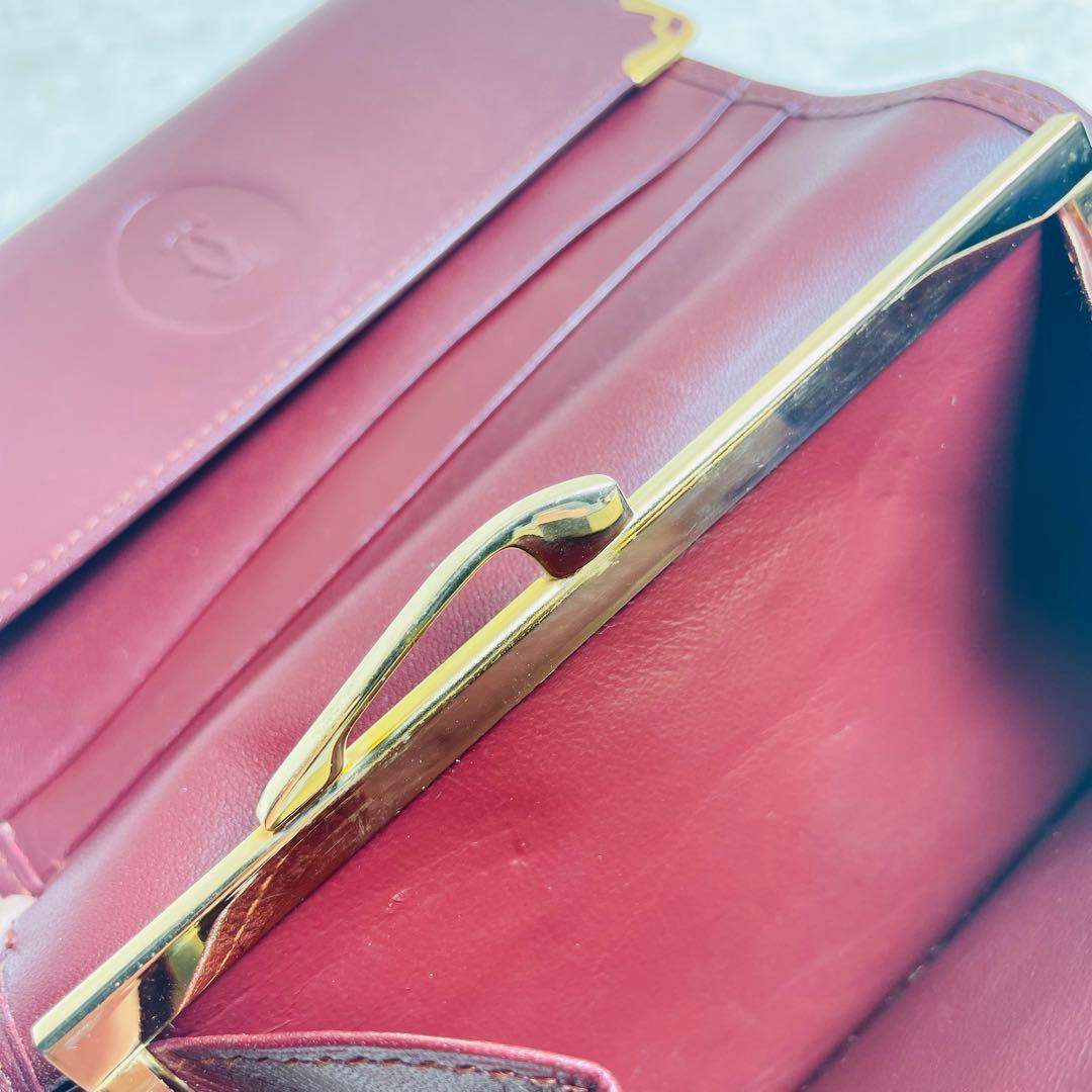 未使用級正規品Cartier カルティエ がま口 マストライン 三つ折り 希少