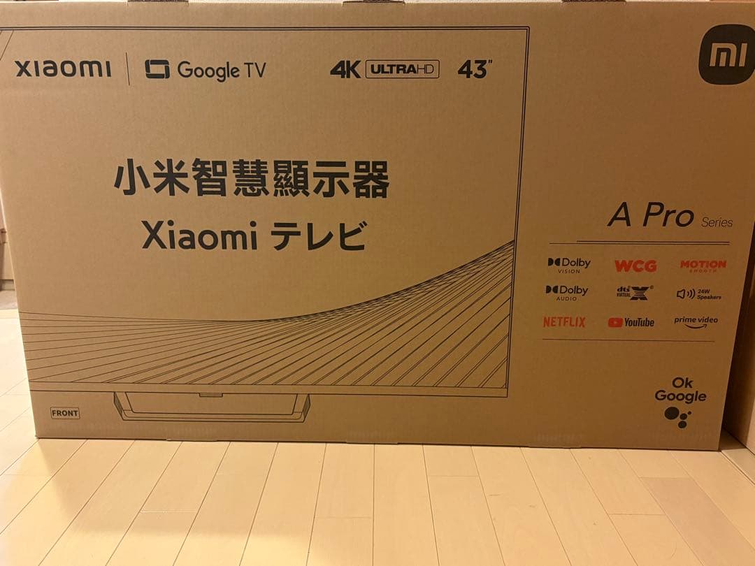 Xiaomi 43V型4K対応液晶 チューナーレススマートテレビ