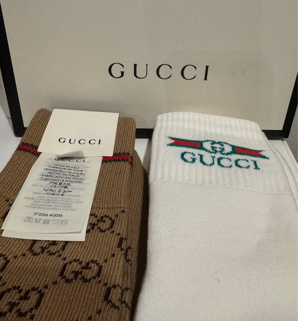 GUCCI【メンズソックス26〜28㎝/2足セット】