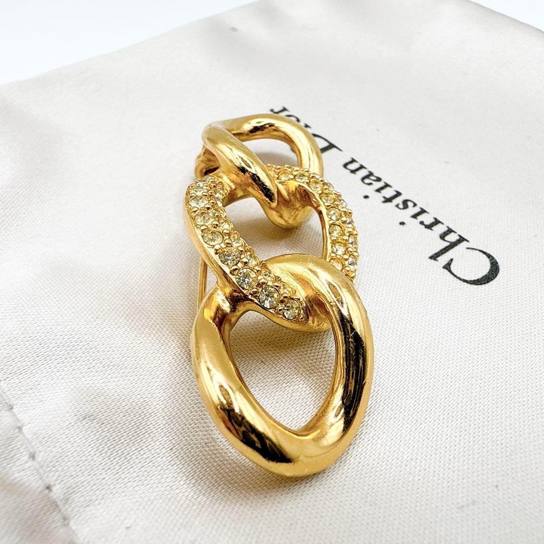 2528極美品✨Dior　ブローチ　CD　ロゴ　希少　刻印